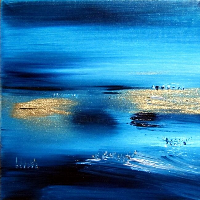 Painting titled "Lagoon" by Muriel Cayet, Original Artwork, Oil