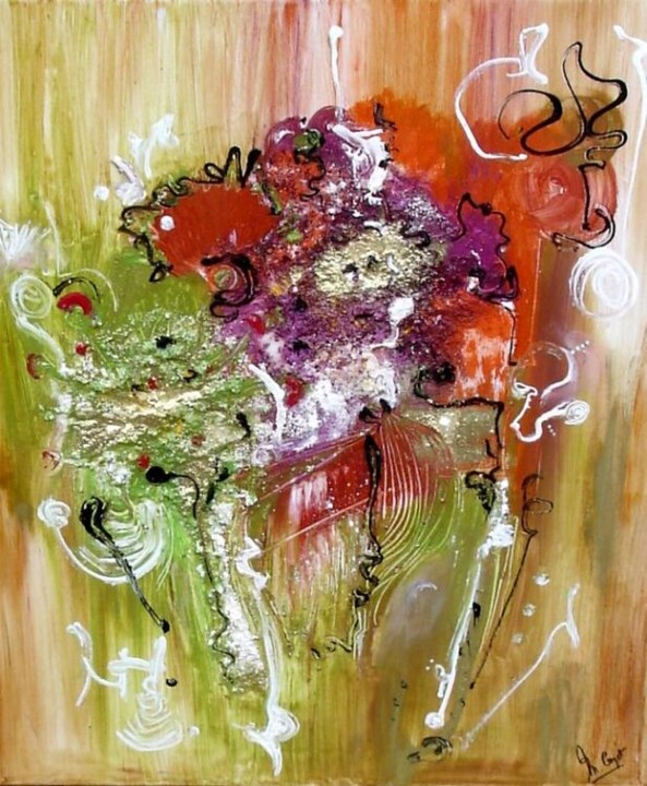 Peinture intitulée "Les fleurs de Bien" par Muriel Cayet, Œuvre d'art originale