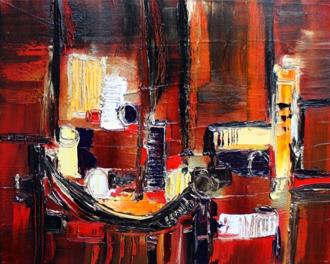 Painting titled "Rouge Solidor" by Muriel Cayet, Original Artwork