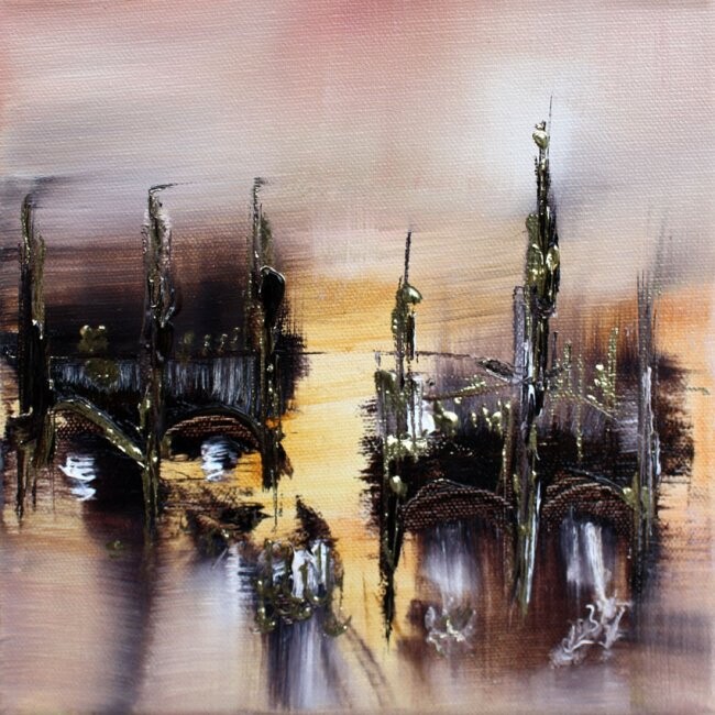 Painting titled "Structures" by Muriel Cayet, Original Artwork