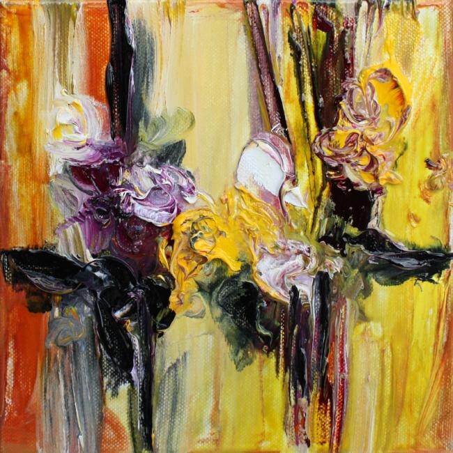 Pittura intitolato "Fleurs de Provence" da Muriel Cayet, Opera d'arte originale, Olio