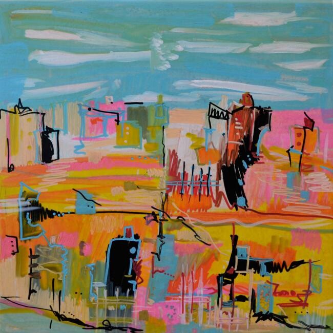 Painting titled "Carcans" by Muriel Cayet, Original Artwork