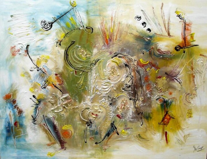 Pittura intitolato "Infans cérémonial -…" da Muriel Cayet, Opera d'arte originale