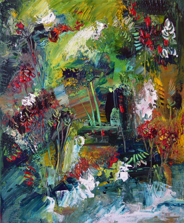 Painting titled "Promenade au kimono…" by Muriel Cayet, Original Artwork
