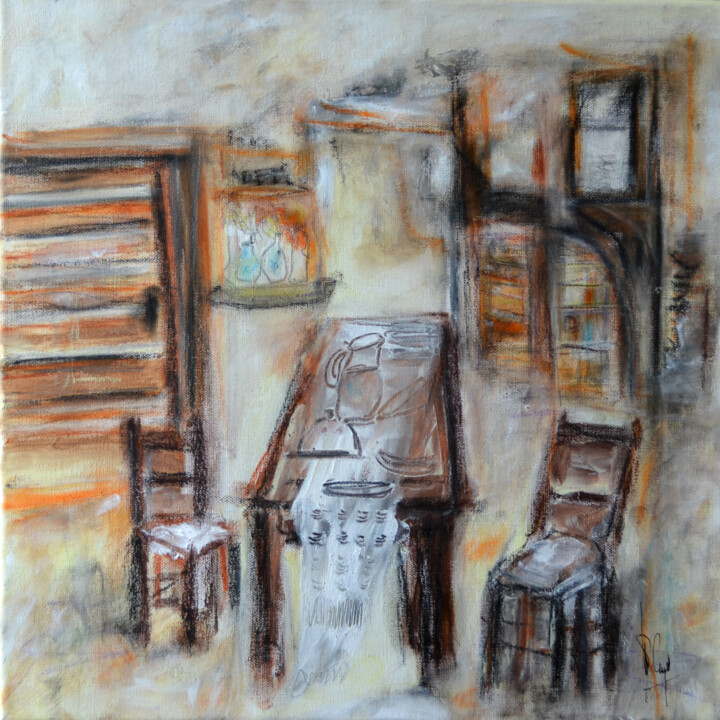 Painting titled "Cuisine d'automne" by Muriel Cayet, Original Artwork