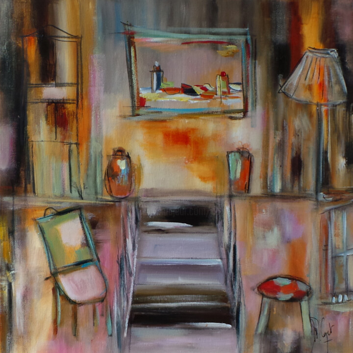 Painting titled "Sentiments à façons" by Muriel Cayet, Original Artwork, Oil