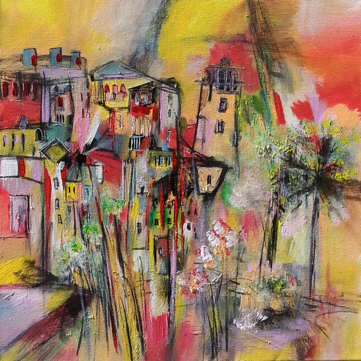 Peinture intitulée "Retrouver Palerme" par Muriel Cayet, Œuvre d'art originale, Acrylique