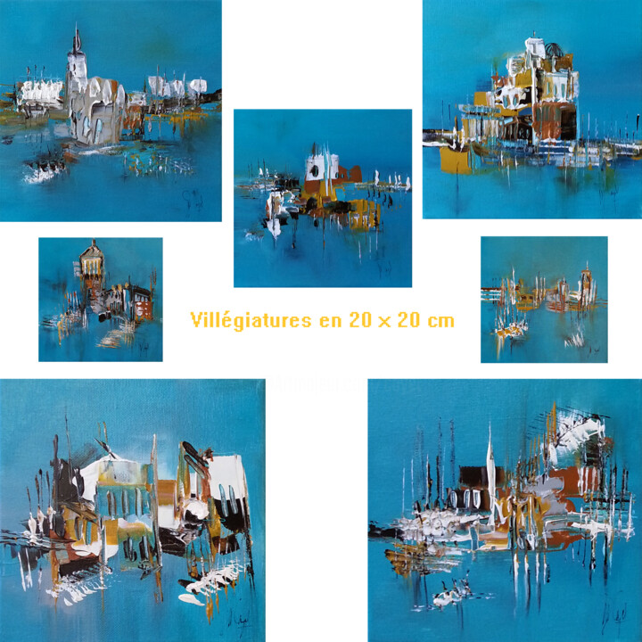 Peinture intitulée "Villégiatures- 20x2…" par Muriel Cayet, Œuvre d'art originale, Acrylique