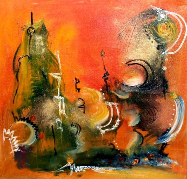 Peinture intitulée "Les transmissions e…" par Muriel Cayet, Œuvre d'art originale