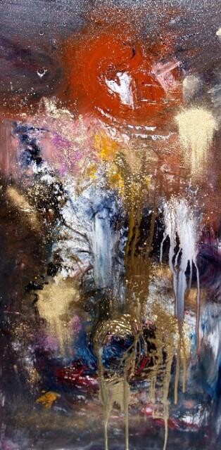 Картина под названием "L'alchimique cavern…" - Muriel Cayet, Подлинное произведение искусства