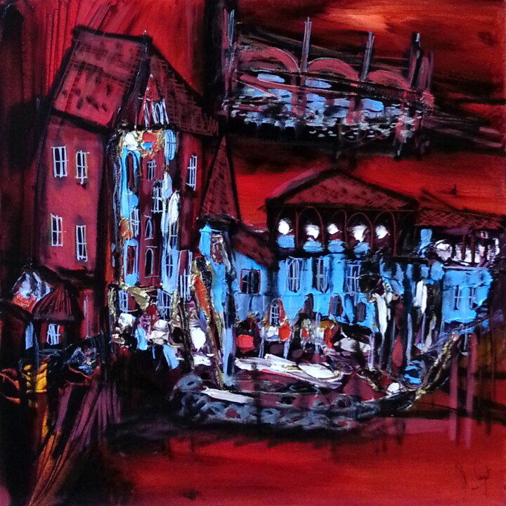 Peinture intitulée "La maison du héros…" par Muriel Cayet, Œuvre d'art originale, Acrylique