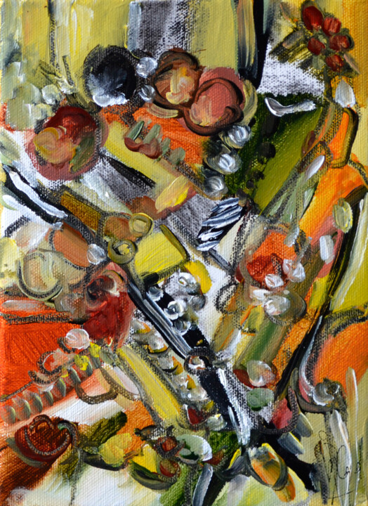 Peinture intitulée "Le déjeuner des dru…" par Muriel Cayet, Œuvre d'art originale, Acrylique