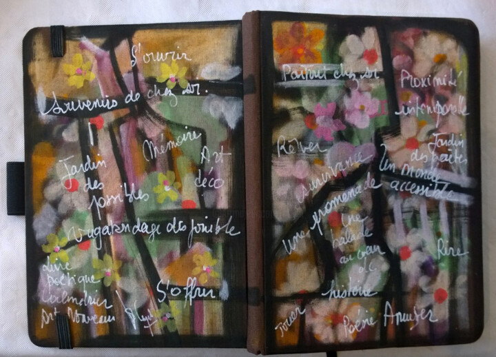 Peinture intitulée "Carnet de notes A6…" par Muriel Cayet, Œuvre d'art originale