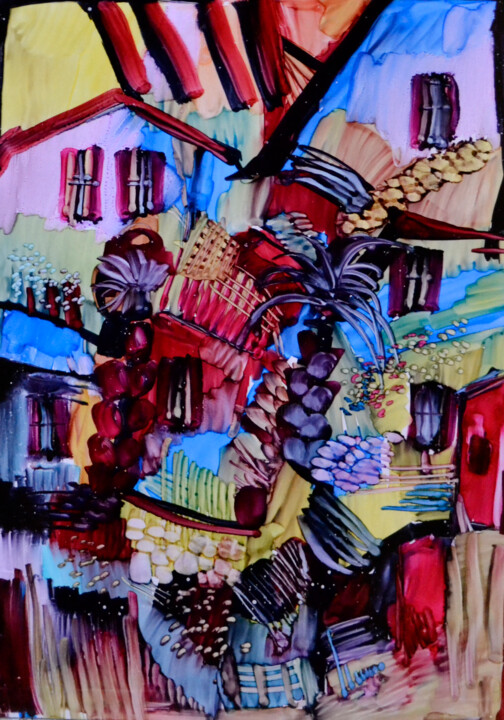 Peinture intitulée "Quartiers de printe…" par Muriel Cayet, Œuvre d'art originale