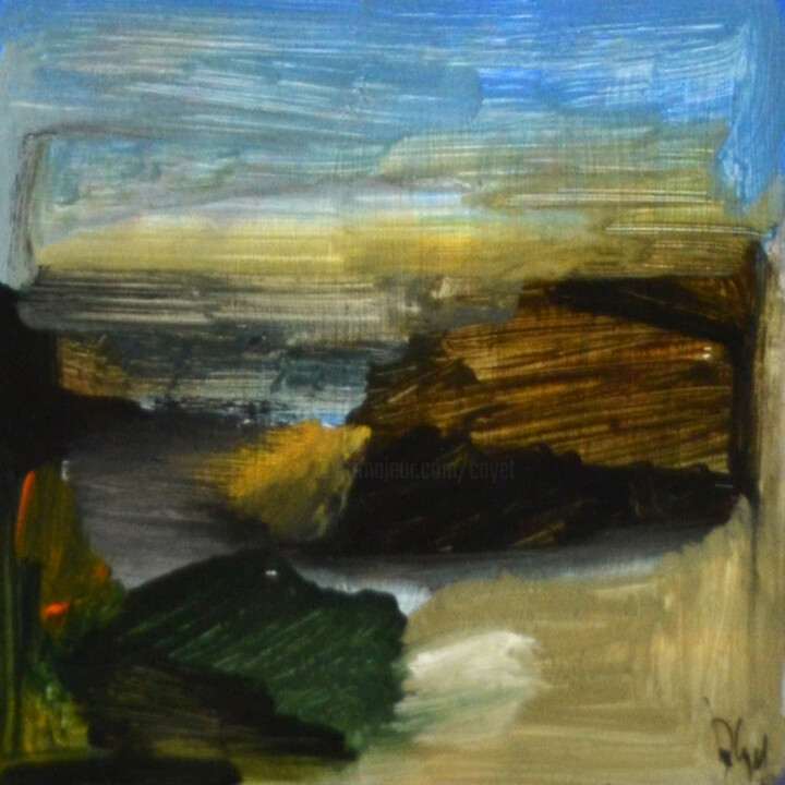 Painting titled "Les falaises sombres" by Muriel Cayet, Original Artwork