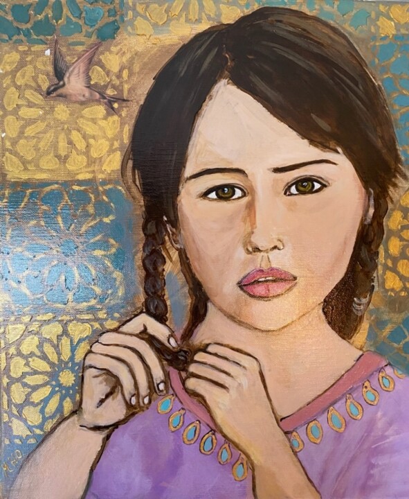 Painting titled "Romina" by Muriel Ho Paintings, Original Artwork, Acrylic Mounted on artwork_cat.