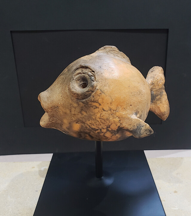 Sculpture intitulée "Petit poisson Bubul…" par Muriel Mougeolle, Œuvre d'art originale, Argile