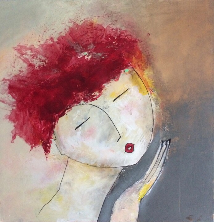 Pintura intitulada "Le baiser" por Muriel Paul, Obras de arte originais, Acrílico