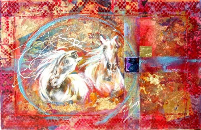 Peinture intitulée "SOMNIUM EQUI 4" par Muriel Favrin, Œuvre d'art originale,