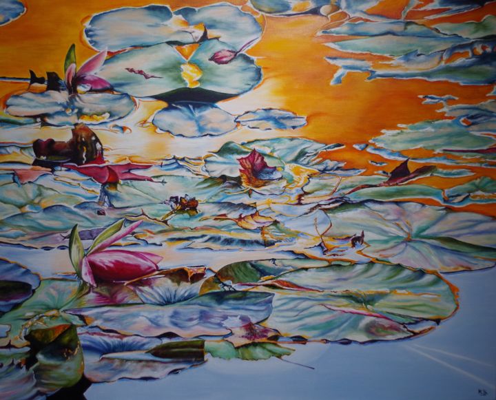 Peinture intitulée "Derniers rayons" par Muriel Besson-Braem, Œuvre d'art originale, Huile