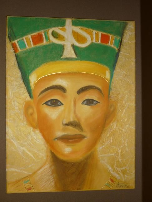 Schilderij getiteld "Néfertiti" door Murphye, Origineel Kunstwerk, Olie