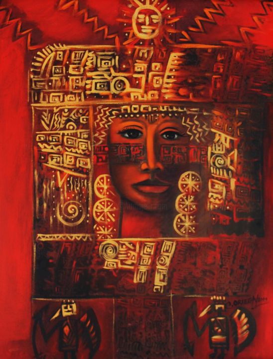 Painting titled "Ñusta" by Ortega Maila, Original Artwork, Acrylic