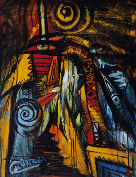 Painting titled "Amaru" by Ortega Maila, Original Artwork, Acrylic