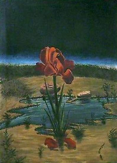 Painting titled "The Tulip" by Mushtaq Noor, Original Artwork, Oil