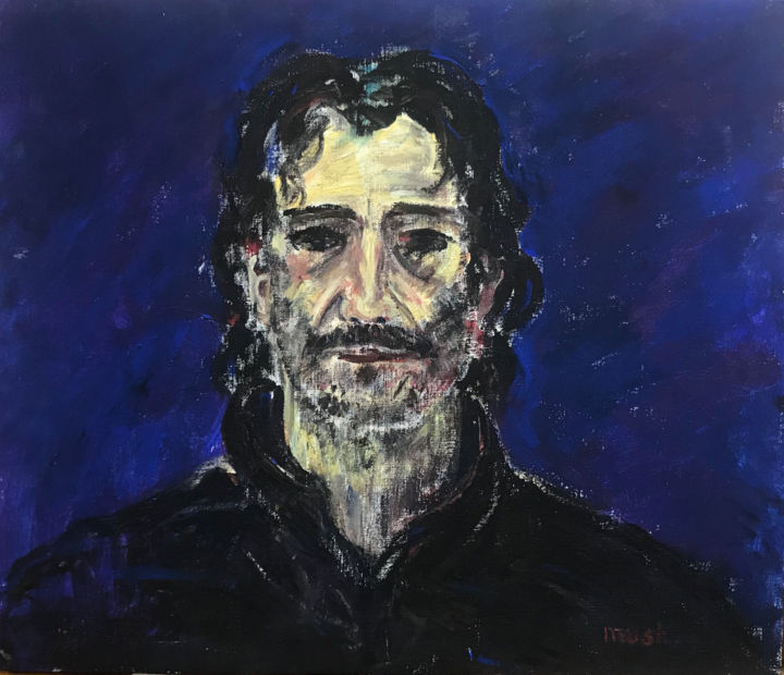 Painting titled "Self portrait" by Mushegh Grigoryan, Original Artwork, Acrylic