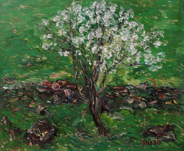 Painting titled "Spring" by Mushegh Grigoryan, Original Artwork, Oil
