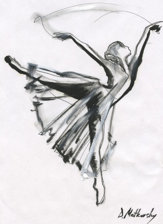 Pittura intitolato "Ballet 2, Dance, Ru…" da Dmitri Matkovsky, Opera d'arte originale, Olio