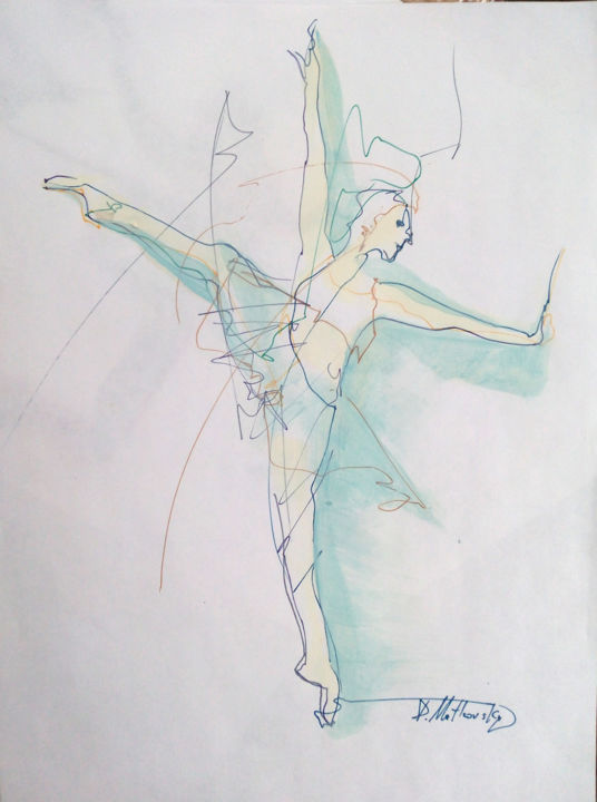 Malerei mit dem Titel "Ballet 5, Dance, Ru…" von Dmitri Matkovsky, Original-Kunstwerk, Tinte