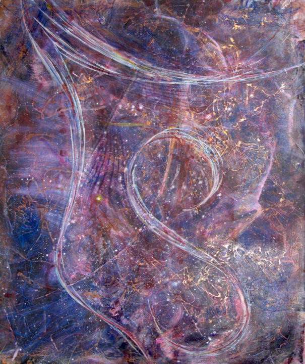 Malerei mit dem Titel "Burning Space, Abst…" von Dmitri Matkovsky, Original-Kunstwerk, Acryl