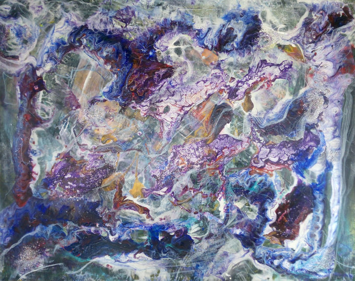 Painting titled "An Underwater Feast…" by Dmitri Matkovsky, Original Artwork, Acrylic