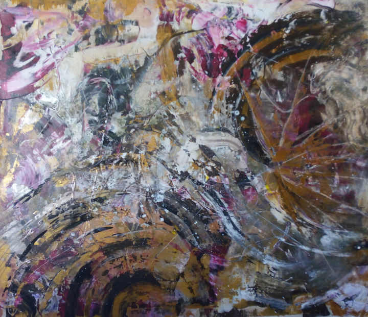 Painting titled "Golden dreams - Inv…" by Dmitri Matkovsky, Original Artwork, Acrylic