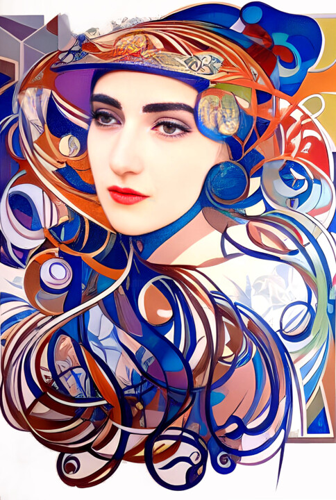 Digital Arts titled "Beautiful woman Alp…" by Dmitri Matkovsky, Original Artwork, 2D Digital Work