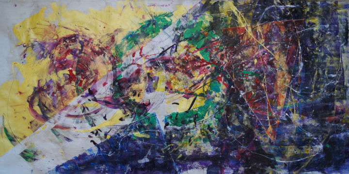 Painting titled "War Between Sun & M…" by Dmitri Matkovsky, Original Artwork, Acrylic