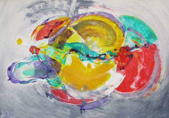 Malarstwo zatytułowany „three moons are bet…” autorstwa Dmitri Matkovsky, Oryginalna praca, Akryl