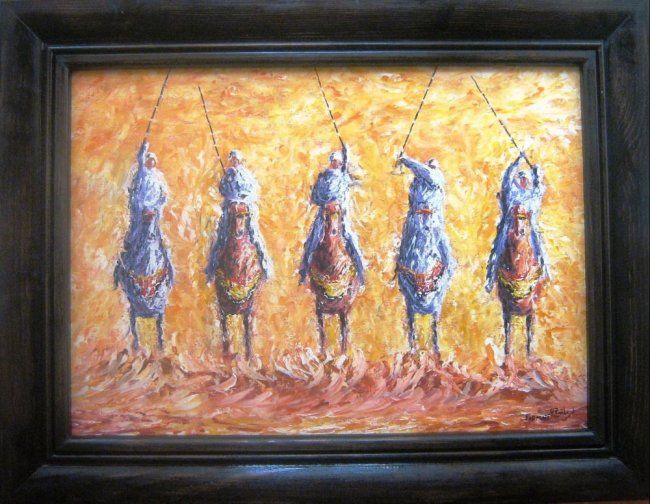 Painting titled "Fantasia" by Mustapha Farmati, Original Artwork