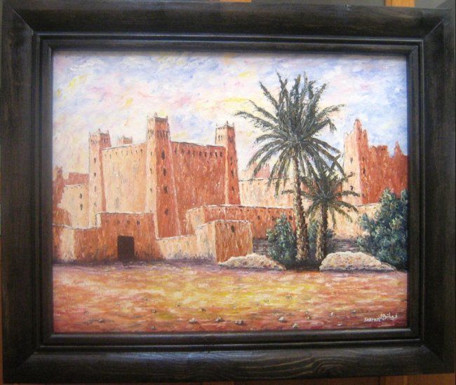 Painting titled "Kasbah" by Mustapha Farmati, Original Artwork