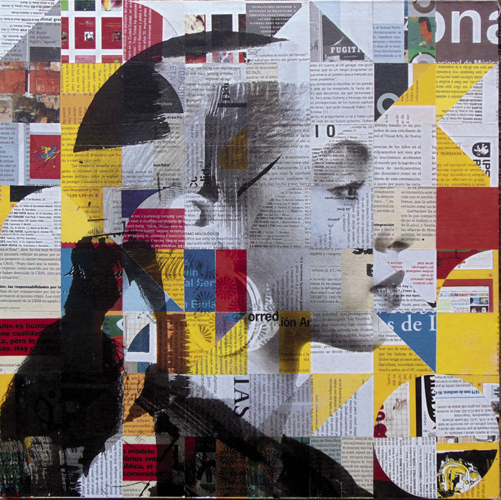 Κολάζ με τίτλο "Collage_40x40_Sade_…" από Manel Villalonga, Αυθεντικά έργα τέχνης, Κολάζ