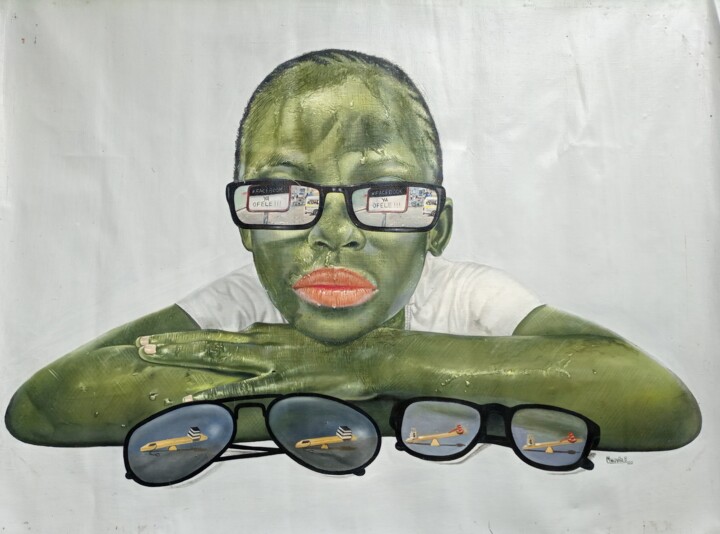 绘画 标题为“Observation” 由David Mwayila, 原创艺术品, 油