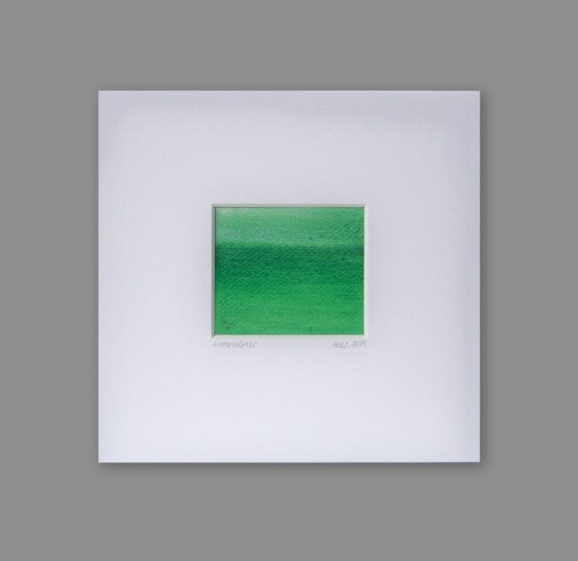 Peinture intitulée "'Green Sea'" par Magdalena Wojciechowska, Œuvre d'art originale, Aquarelle Monté sur Carton