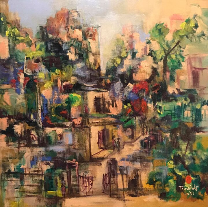 Painting titled "Old Apartment 570" by My Ha, Original Artwork, Acrylic