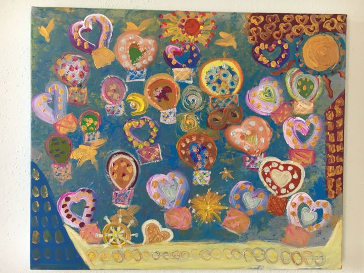 Painting titled "L‘Arche du Bonheur" by Myartbyme By Ayse K., Original Art, Acrylic