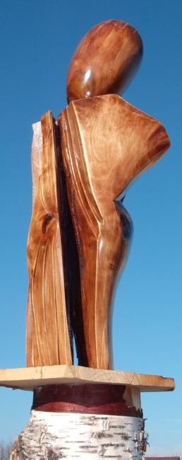 Sculpture titled "MODA MILANO" by Laurentiu Mihail Solomon, Original Artwork, Wood