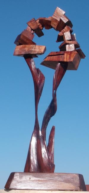 Sculpture titled "NOE!" by Laurentiu Mihail Solomon, Original Artwork, Wood