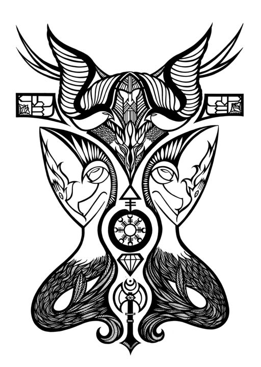 Rysunek zatytułowany „Totem III” autorstwa Mydominance, Oryginalna praca, Inny