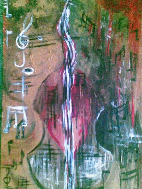 Картина под названием "music power floods…" - Vitaly, Подлинное произведение искусства, Масло