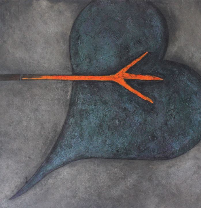 Peinture intitulée "Dark Heart" par Timothy Green, Œuvre d'art originale, Huile